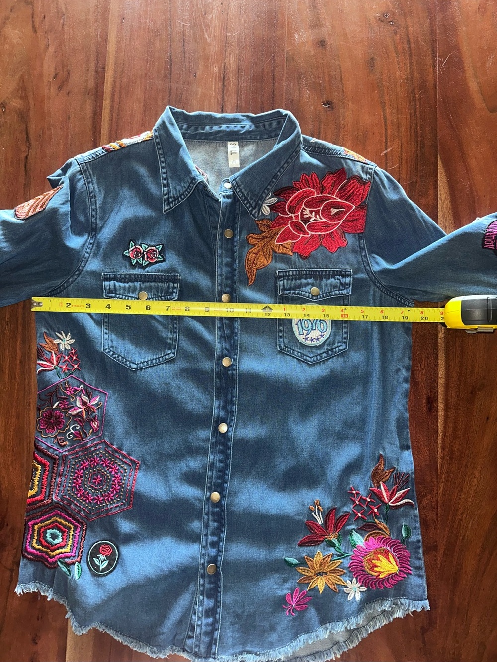 Spell Blue Denim Shirt Jacket Flower child - Picture 13 of 16